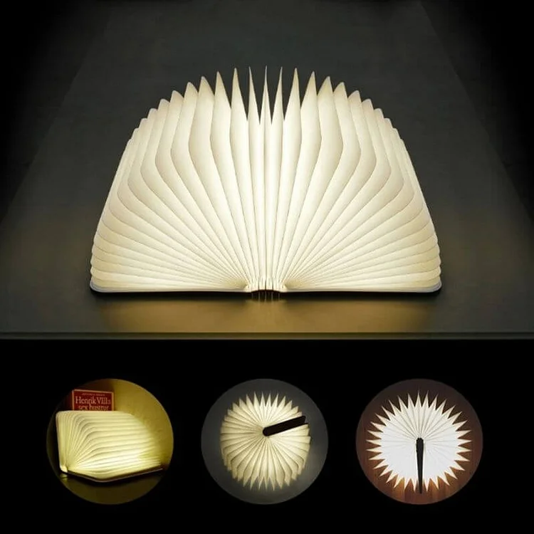 Leather Creative Page Turning Folding Book Night Light