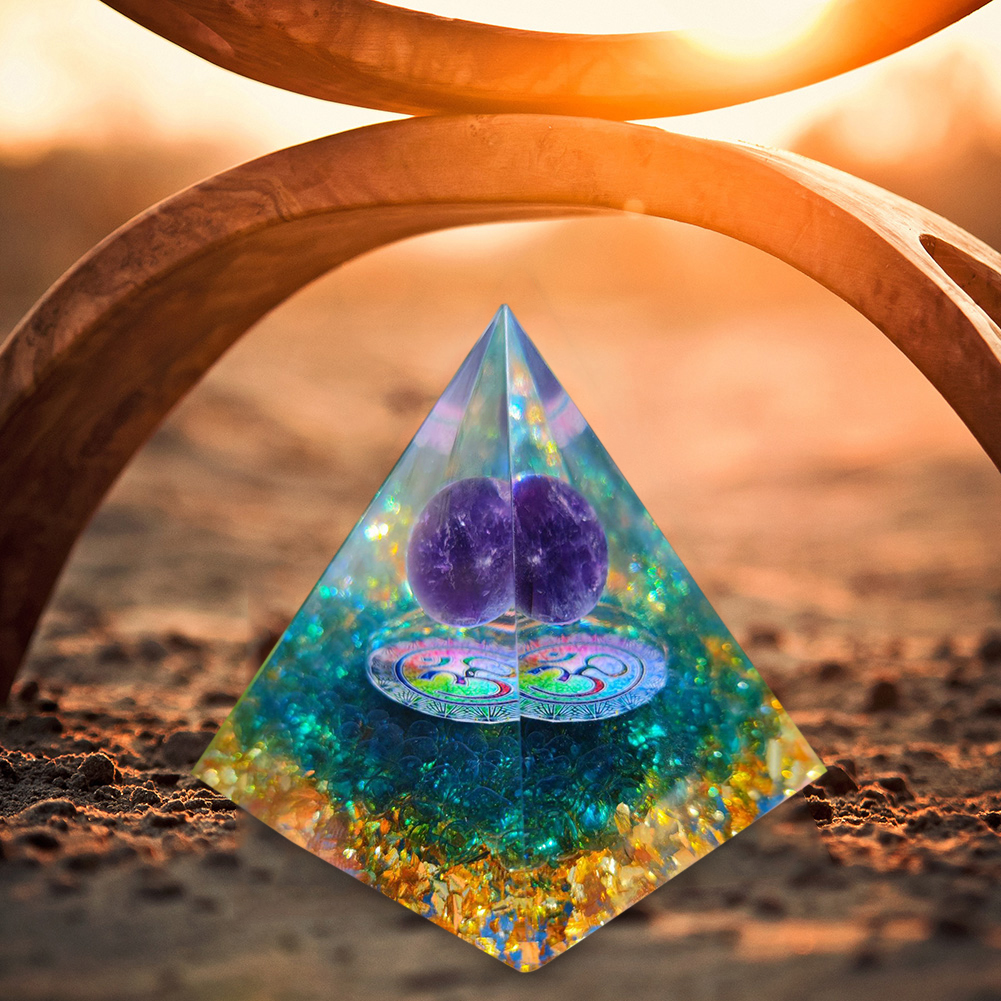 Natural Crystal Power Tower Orgonite Pyramid
