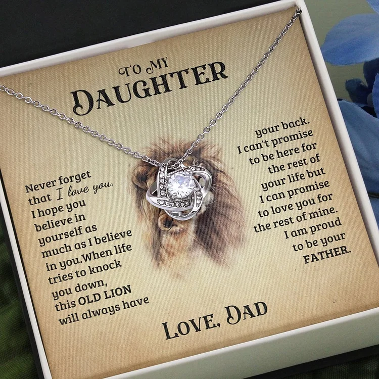 To My Daughter from Dad Love Knot Necklace "Never Forget That I Love You" Father To Daughter Special Mother's Day Gift