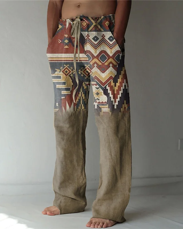 Suitmens Men's Southwest Style Cotton Linen Trousers 16