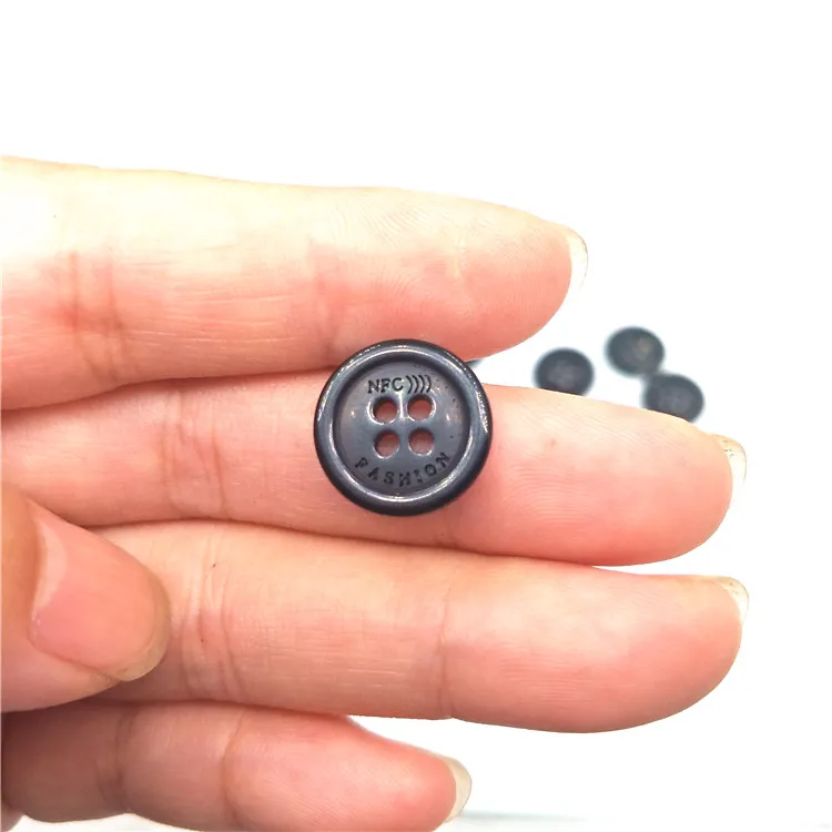 Washable Small RFID NFC Button Laundry Label for clothes