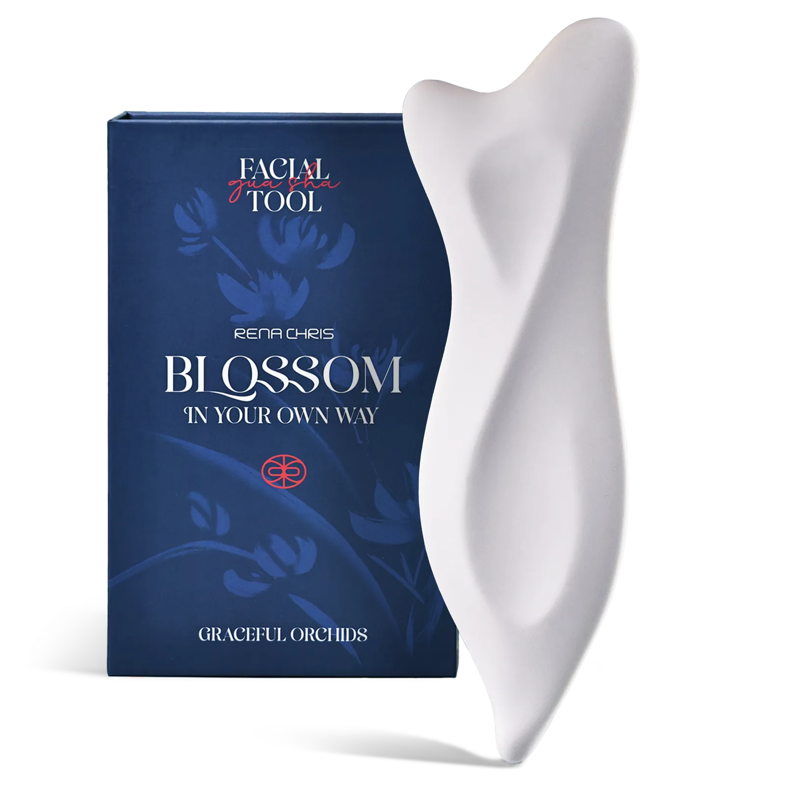 シャドークイーン★20kg celicayasu Graceful Orchid Ceramic Facial Gua Sha Tool