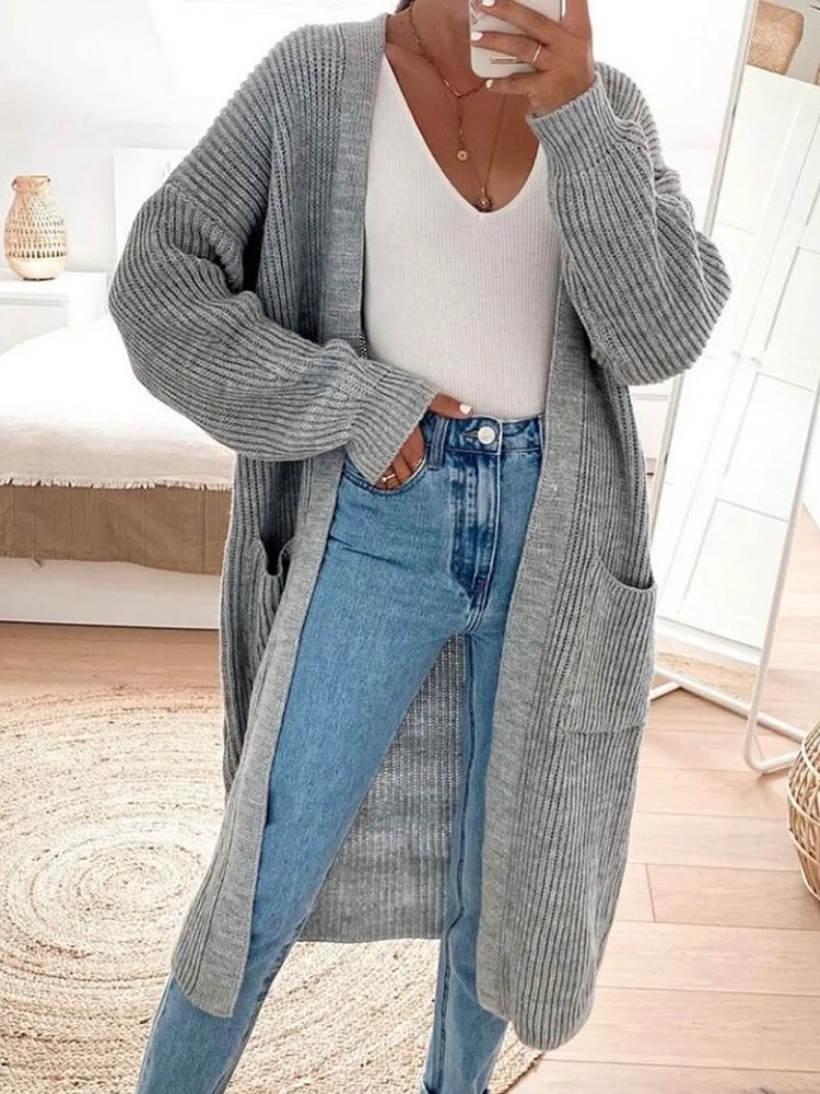 DealCrafty Casual Plain Loose Cardigan Coat