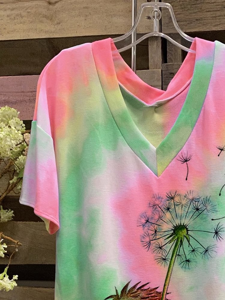 Bestdealfriday Color Cotton Blend V Neck Short Sleeve Shirts Tops 8894503