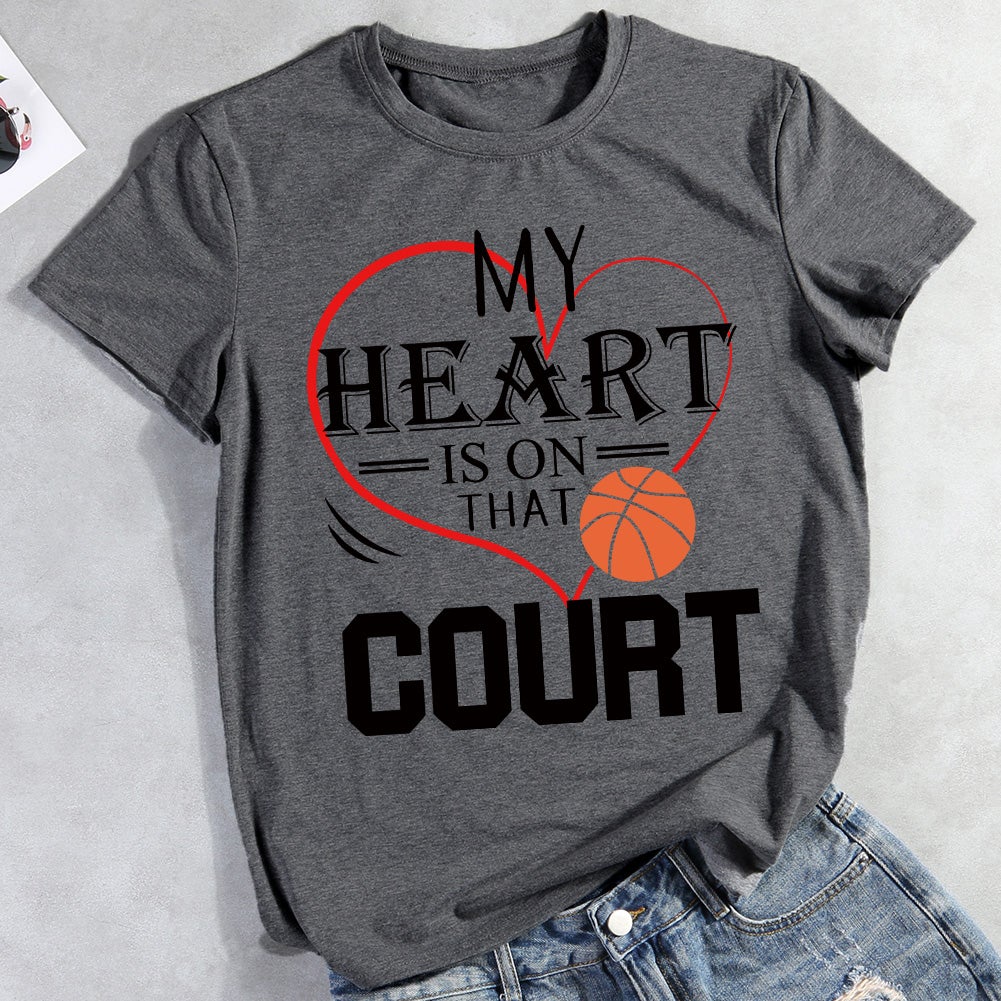 My Heart is on that Court Basketball   T-Shirt Tee -010972-Guru-buzz