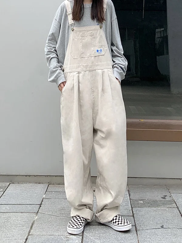 Original 3 Colors Roomy Casual Wide-Leg Overalls Pants