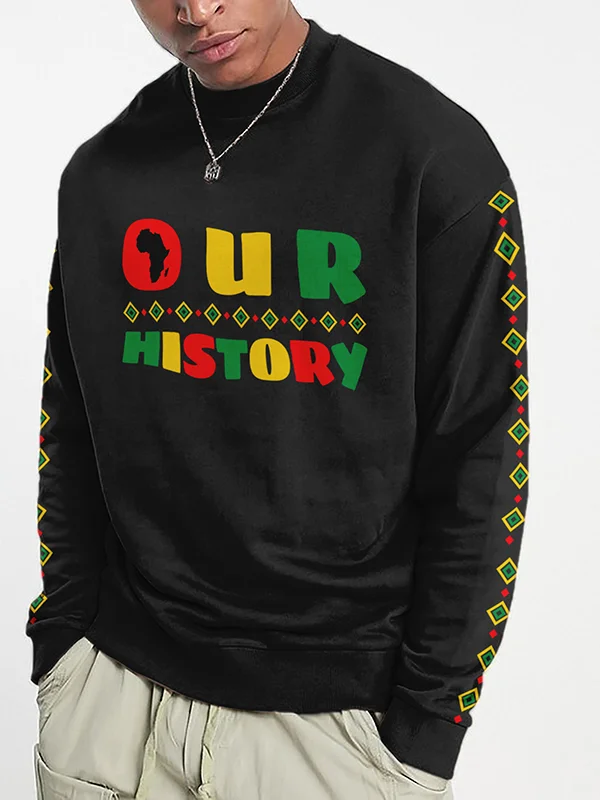Men's Our History Africa Map Printed Juneteenth Sweatshirt