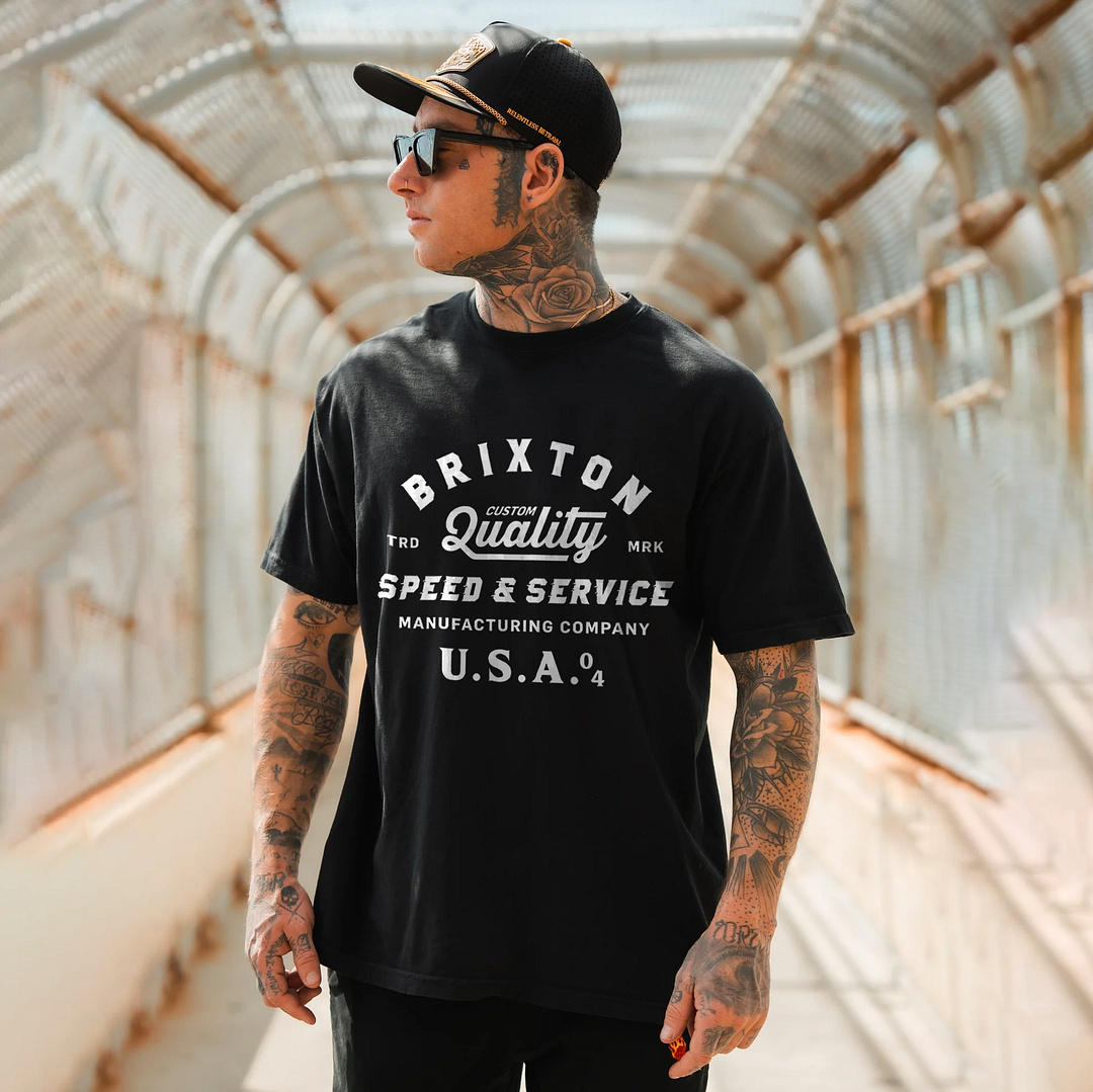 Brixton Quality Speed & Service Manufacturing Company Printed Men's T-shirt - Devcarry