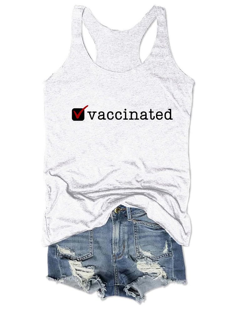 Bestdealfriday Checked Box Showing That I Got Vaccinated Tank Top 11721274