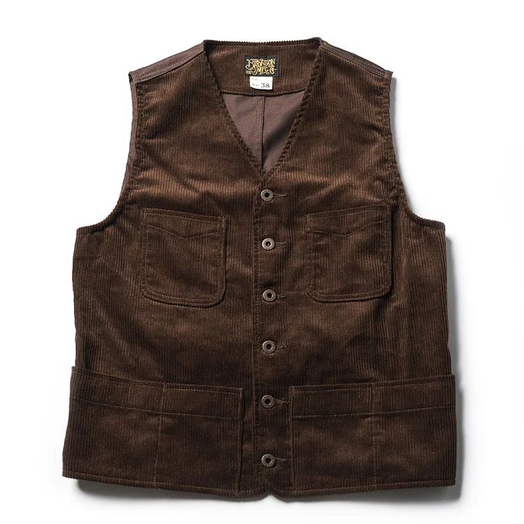 TIMSMEN 1940s Corduroy Hunting Vest Vintage Inspired Waistcoat