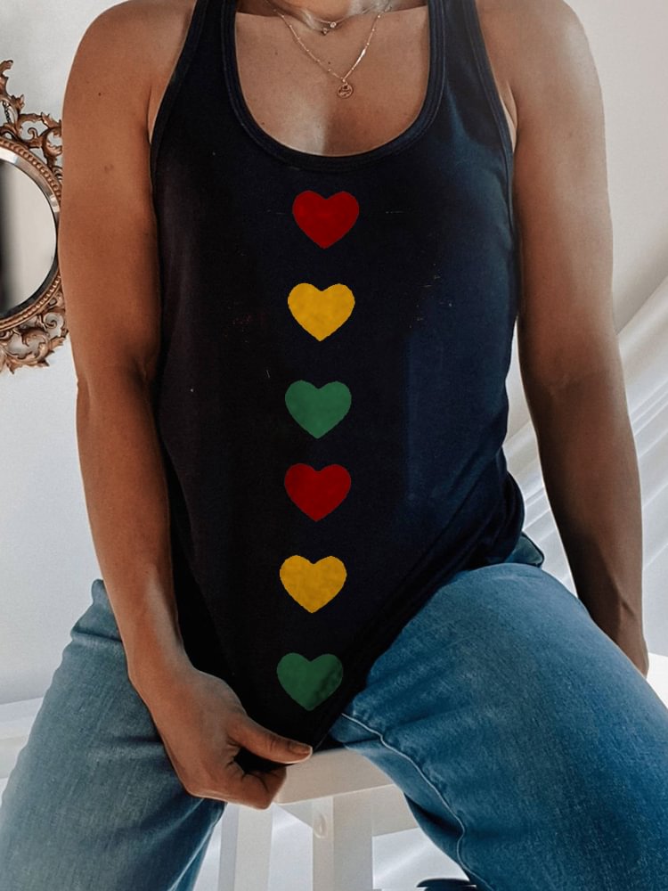 Black Pride Juneteenth Inspired Hearts Tank Top