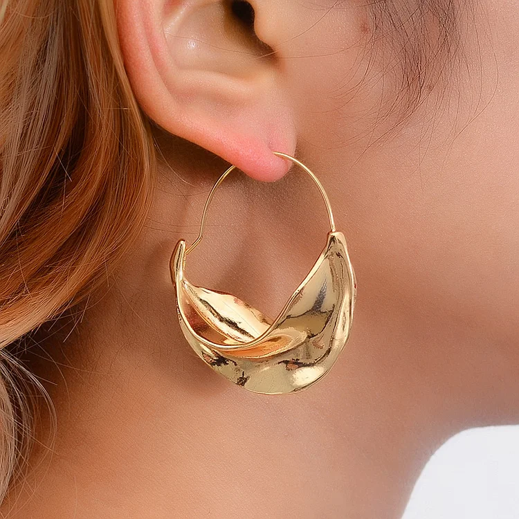 Daily Gold Metal Irregular Plating Earrings