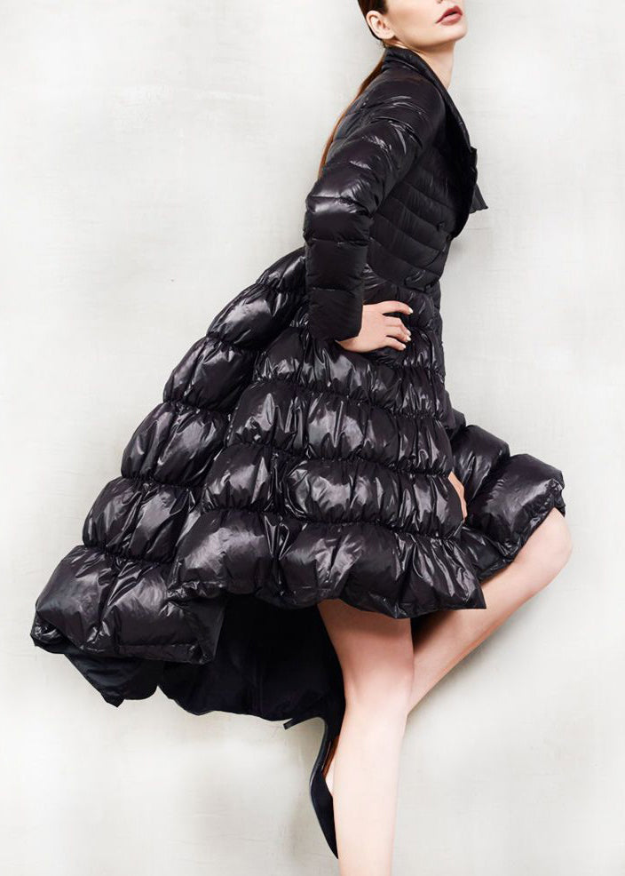 Fine Black Duck Down Coat Plus Size Stand Collar Winter Jacket Batwing Sleeve New Overcoat main image 0