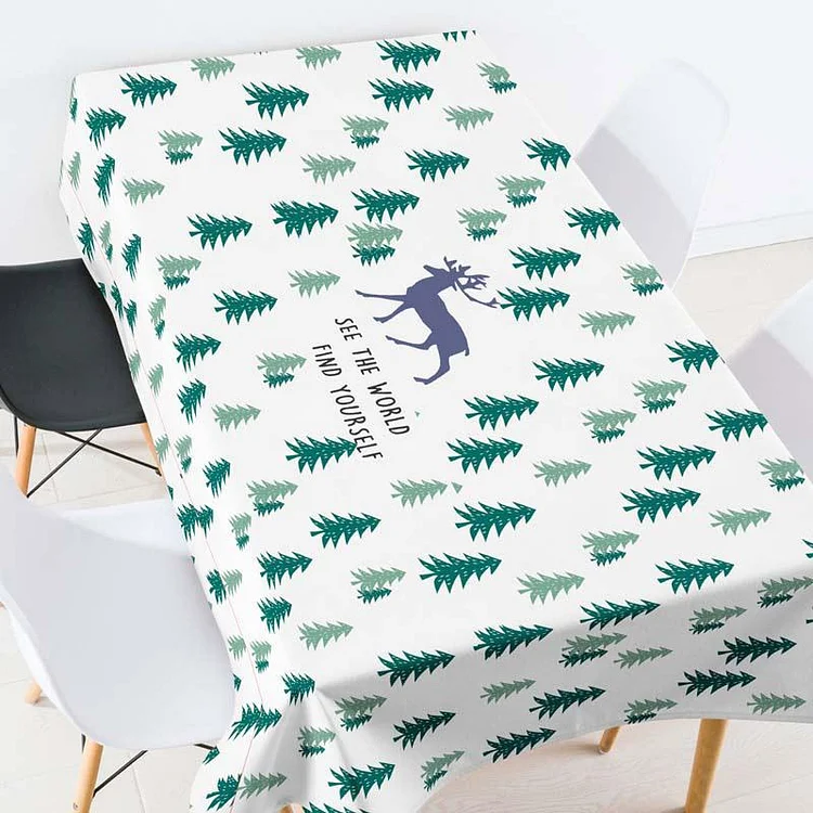 Christmas Tree Pattern Casual Printed Tablecloth