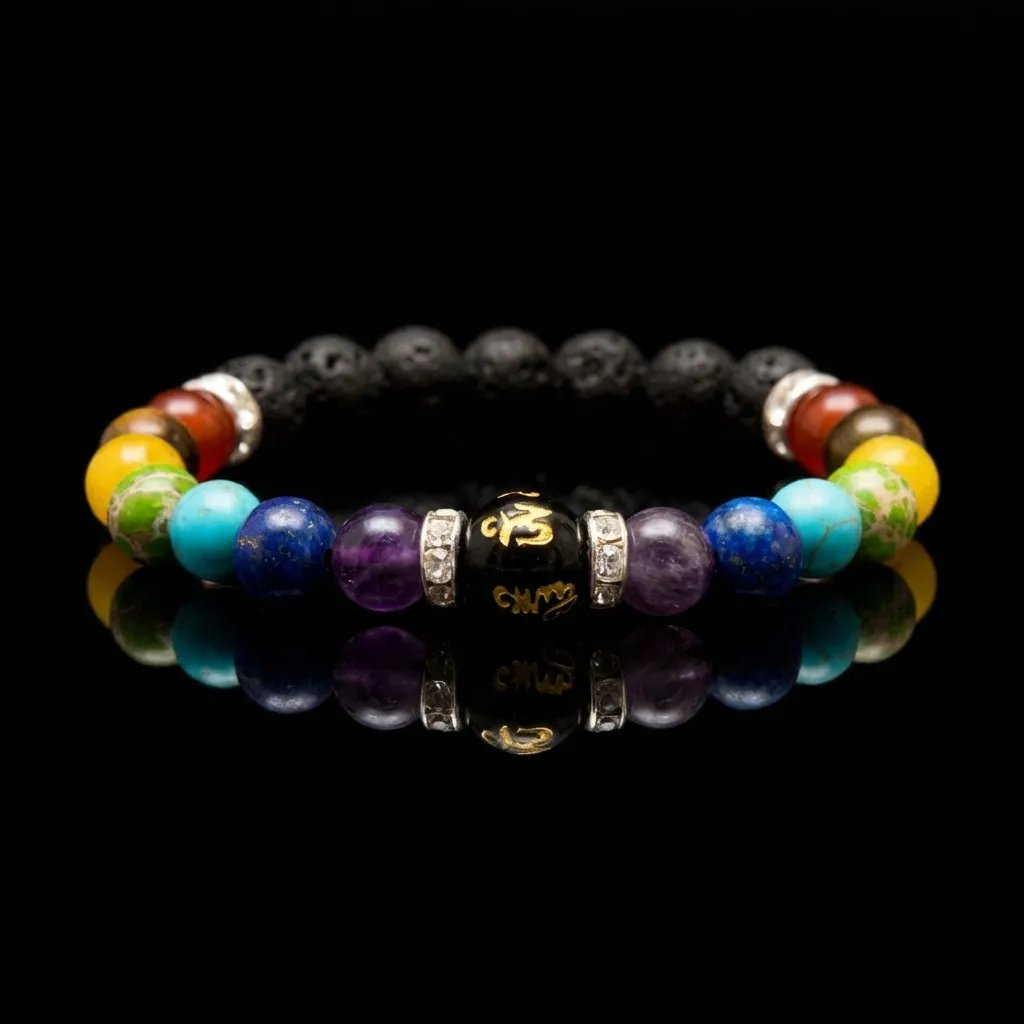The Harmony Duo: Volcanic Lava & 7-Chakra Gemstone Set