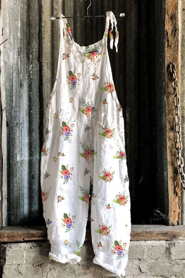 Flowers Print Women Jumpsuit Overalls