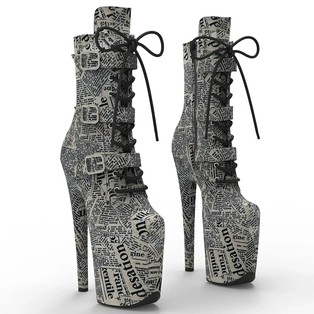 VCshoes 20cm/8inches PU Upper Fashion High Heel Platform Boot Pole Dancing Boot