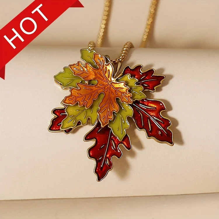 Stackable Maple Leaf Necklace Delicate Neck Jewelry Decorations All-match Long Sweater Chain