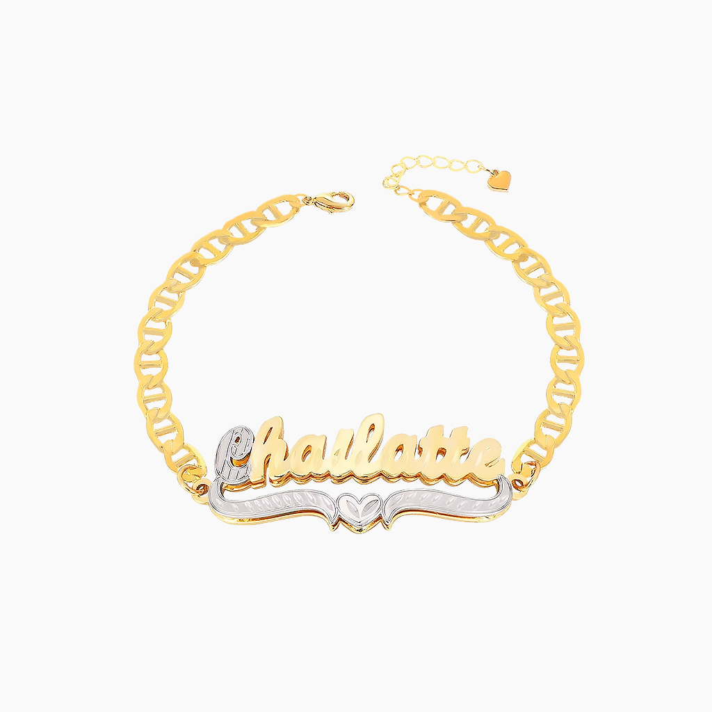 Two-Tone Gold-Plated Heart Bracelet