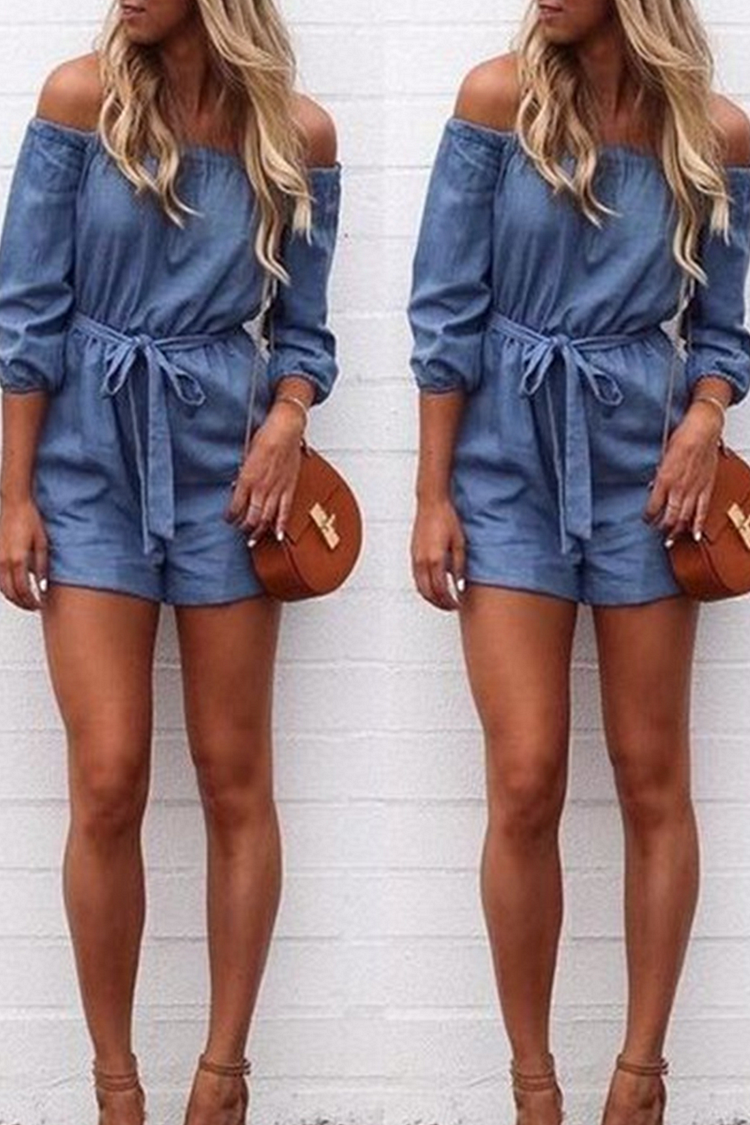 Casual Solid Patchwork Off The Shoulder Straight Jumpsuits - Life is Beautiful for You - SheChoic