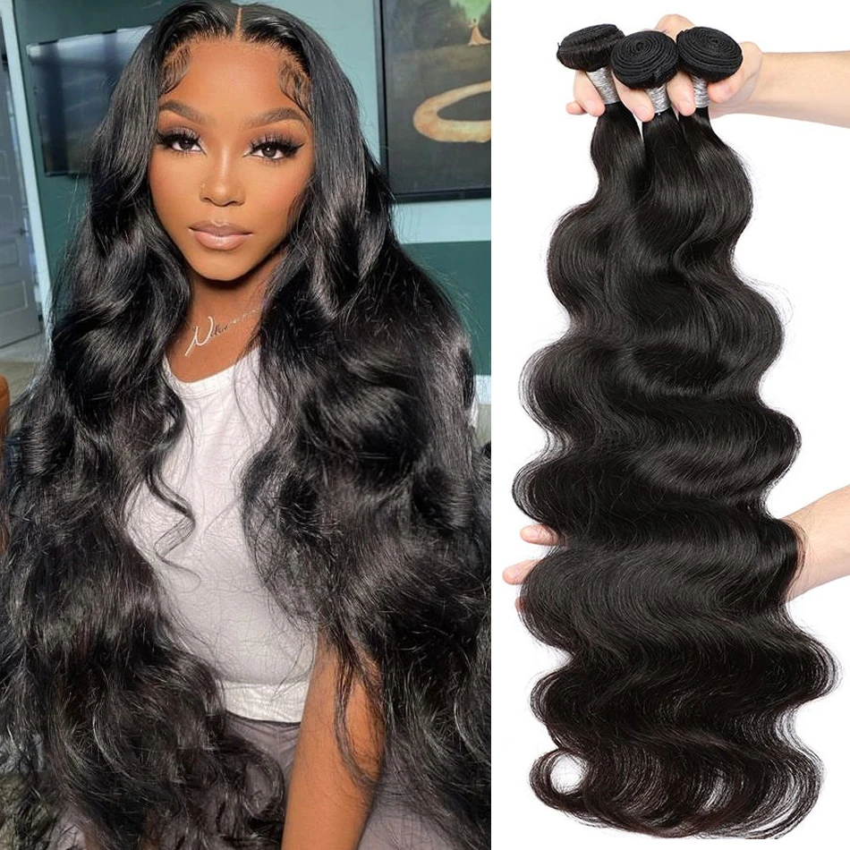 12A Brazilian 4 Bundles Body Wave Virgin Human Hair Bundles Natural ...