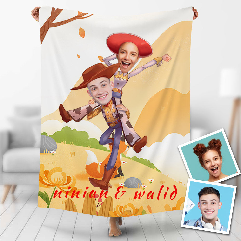 Custom Blankets Personalized Photo Blanket Fleece Toy Story Couple