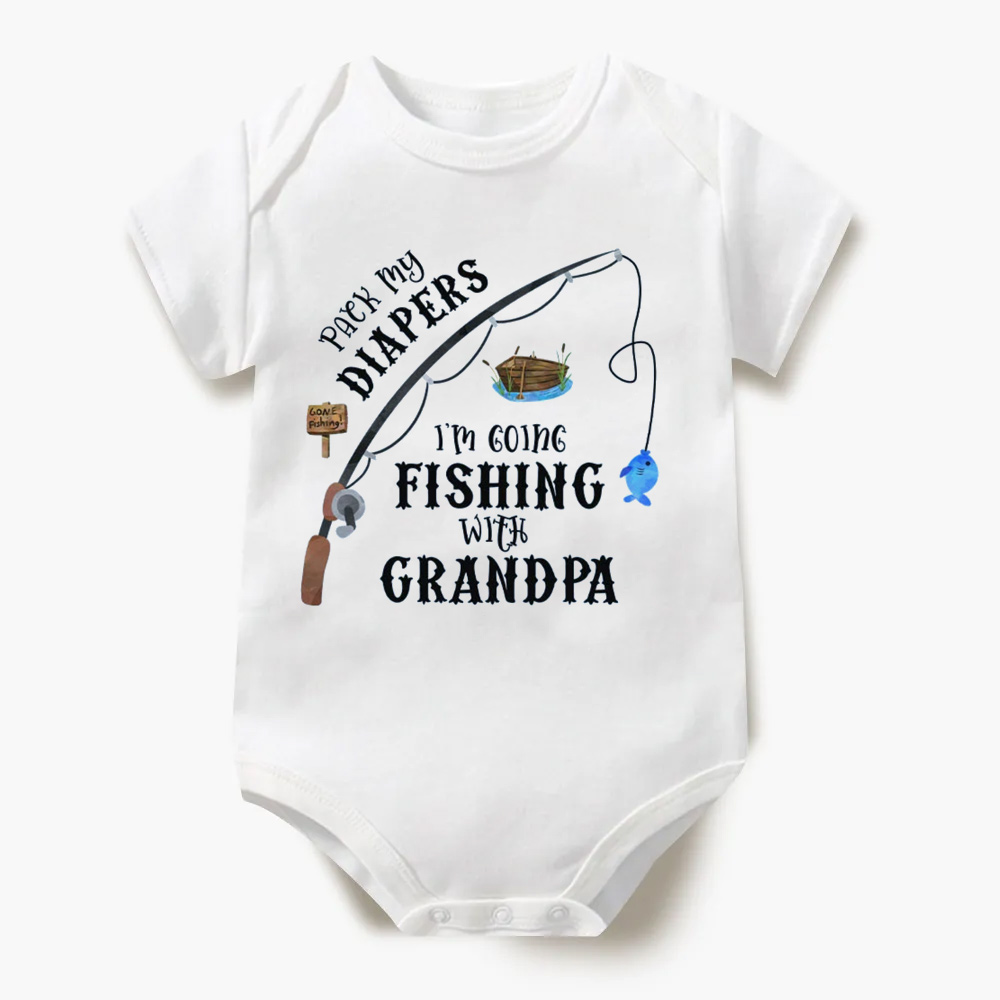 Grandpa's Fishing Buddy, Funny Baby Shower Gift, Newborn Baby Clothes,  Finshing with Grandpa/Grandma/Aunt/Uncle-Duckbe