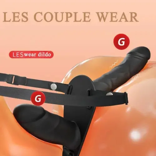 pornhint Pornhint Lesbian Double-heads Vibrator G-Spot Strapon Huge Dildo Anal Butt Plug Sex Toy