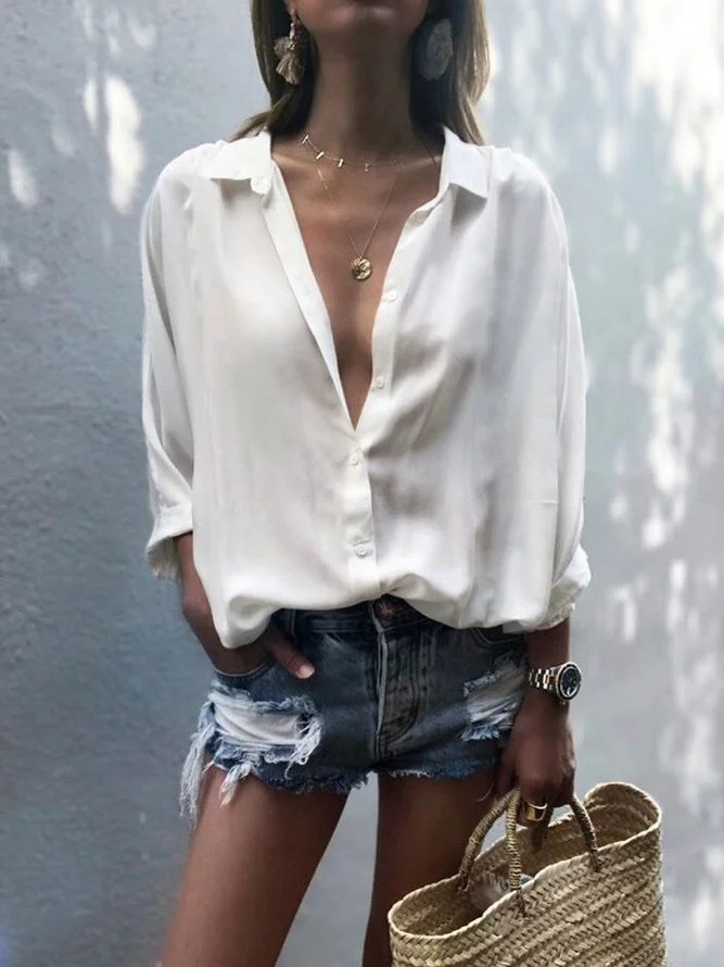 Long Sleeve Casual Shirts Blouses Zaesvini