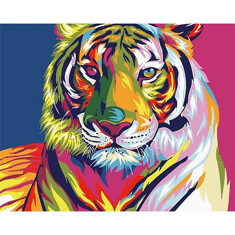 Colorful Tiger DIY Paint by Numbers - Modakawa Modakawa
