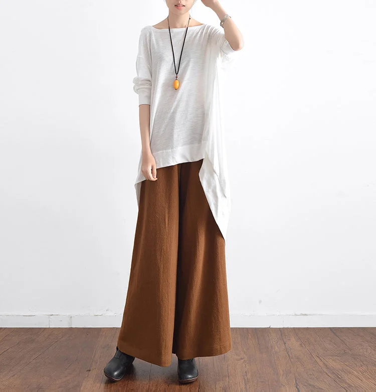 White low high cotton silk shirts plus size asymmetrical blouses tops 2021 fall