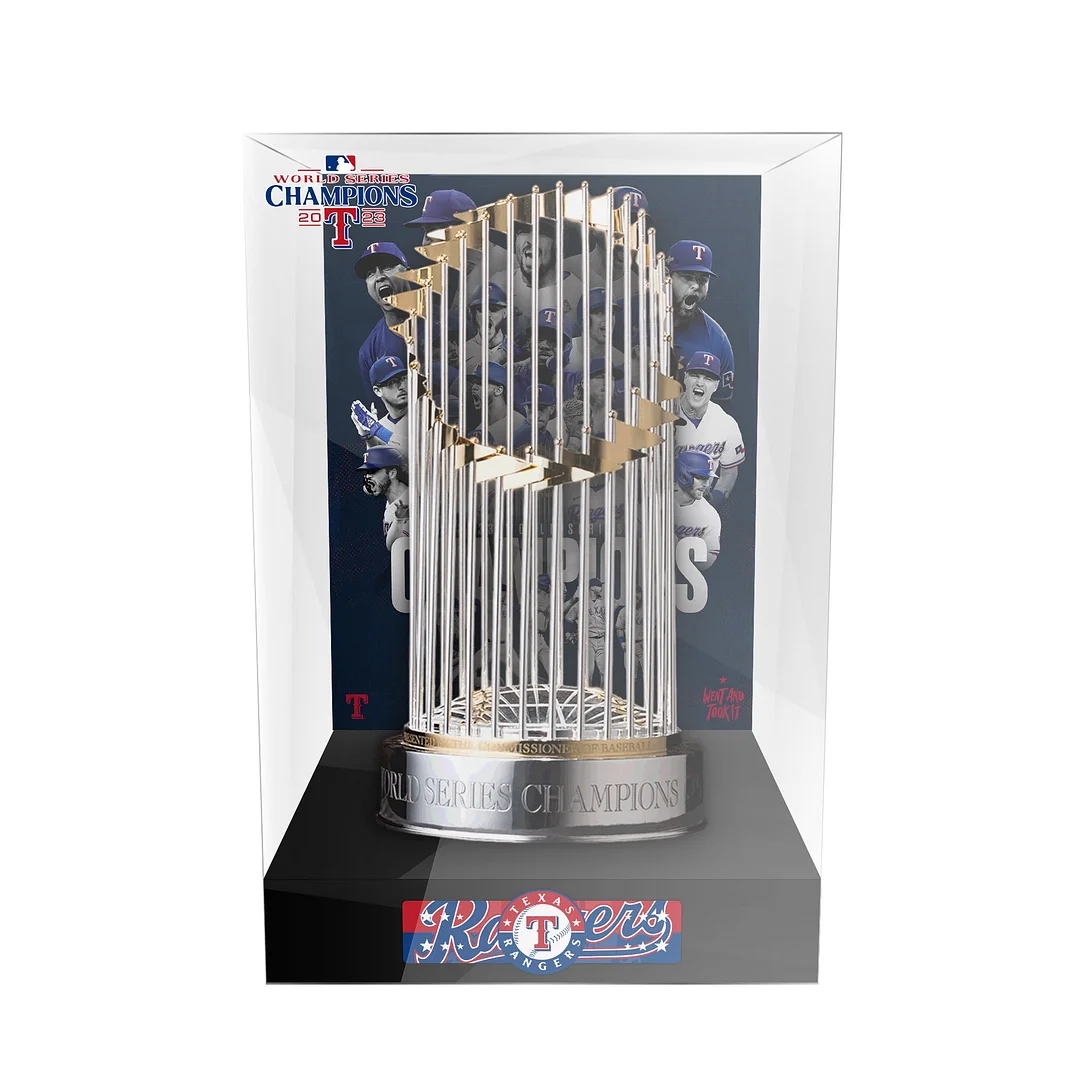Texas Rangers MLB World Series Championship Trophy Display Case