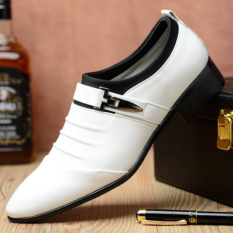 Faux Leather Business Pointy Toe Formal Shoes