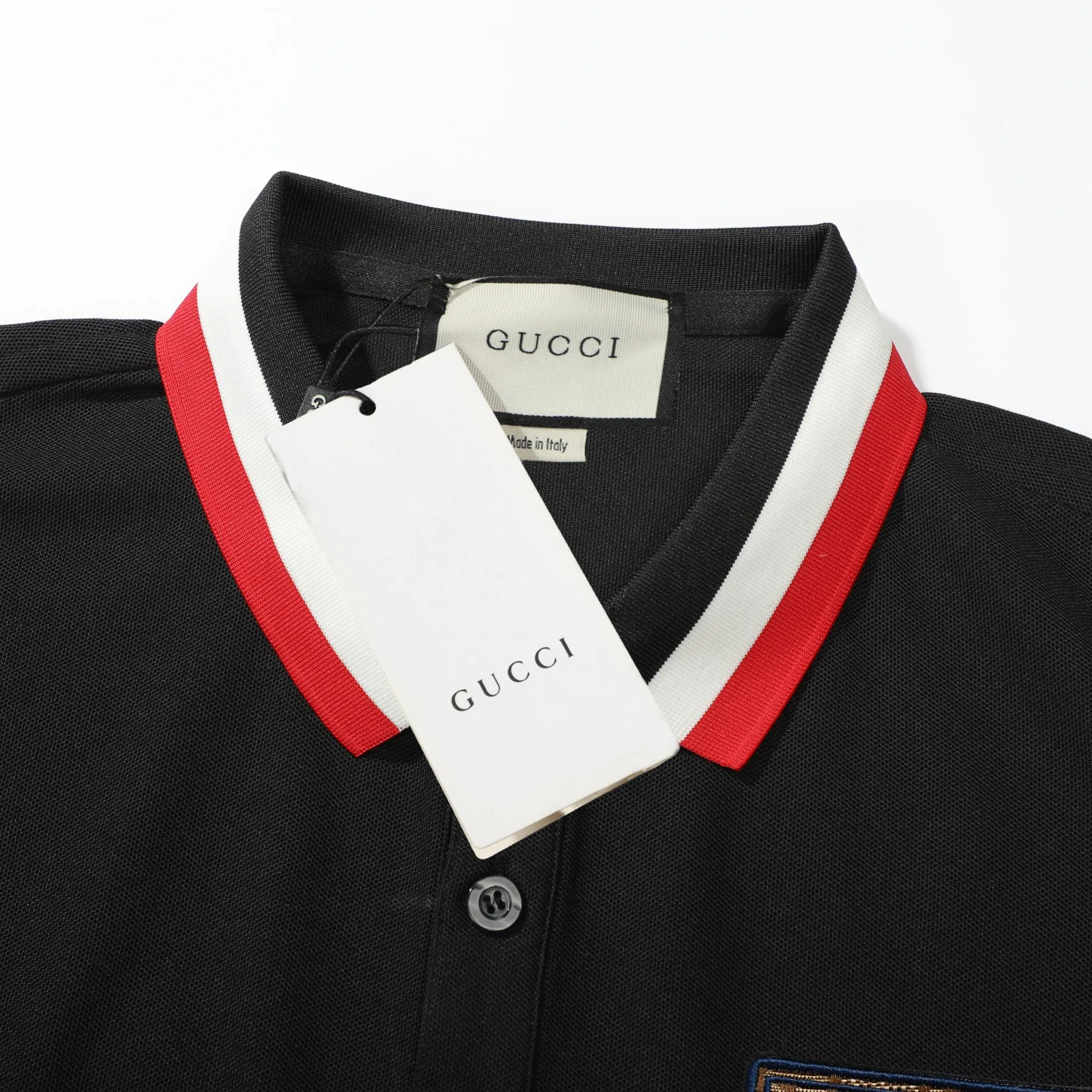Collar Detail with Striped Trim