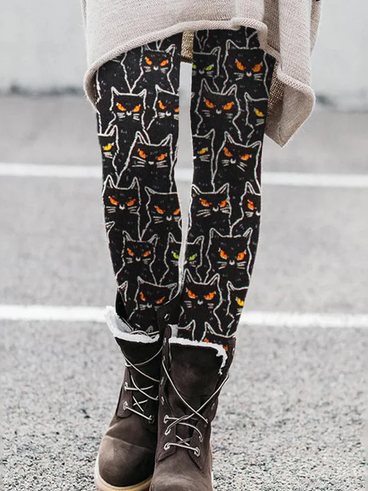 Halloween Black Cats Comfy Leggings
