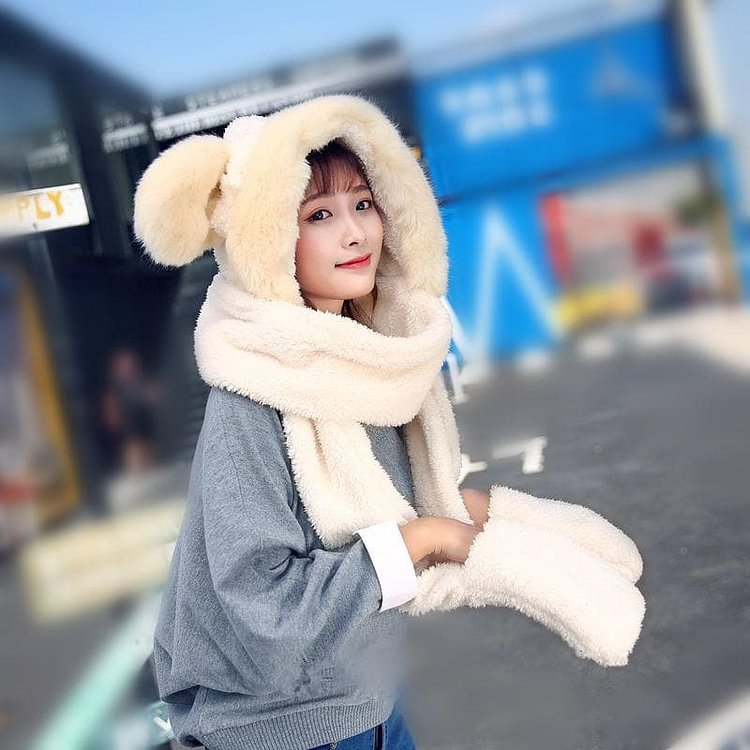 SpreePicky 7 Colors Kawaii Bunny/Bear Ears Scarf Hat SP1710929