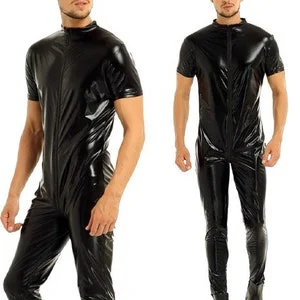pornhint Pornhint Black Latex Catsuit For Men, Latex Bodysuit Full Body Back Zipper, Latex Catsuit Men, Cosplay Costume, Bodysuit Men, Jumpsuit Men