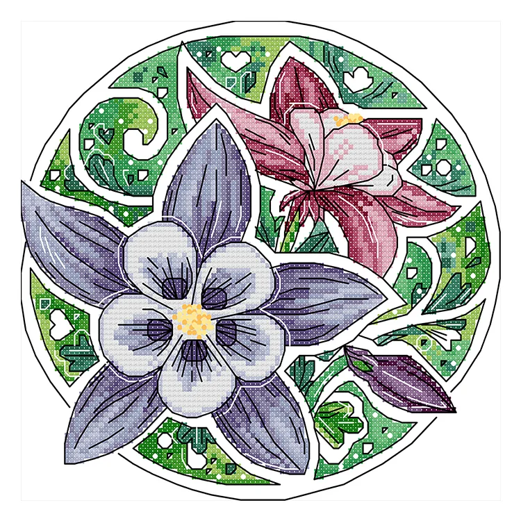 Joy Sunday Flower 14CT Stamped Cross Stitch 25*26CM
