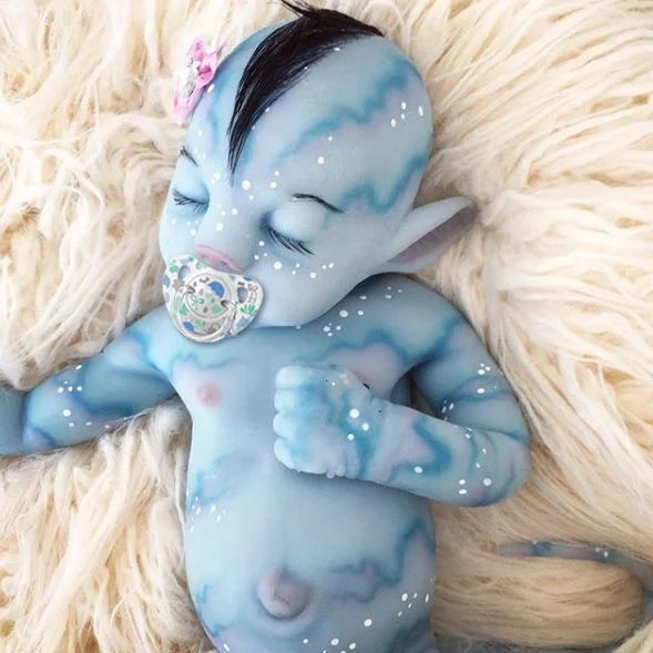  20'' Realistic Reborn Handmade Fantasy Blue Reborn Baby Baby Doll Girl Arwen - Reborndollsshop®-Reborndollsshop®