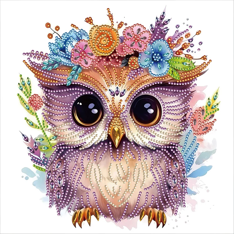 Owl 30*30CM(Canvas) Special Shaped Drill Diamond Painting gbfke