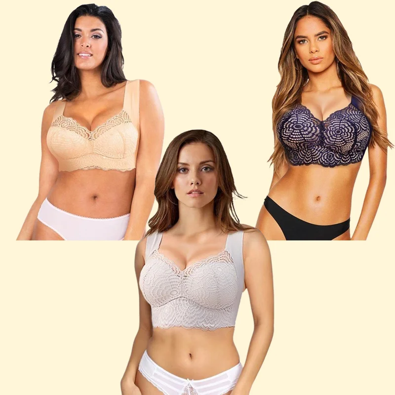 Extra Lift Ultimate Lift Stretch Full Figure Seamless Lace Cut Out Bra