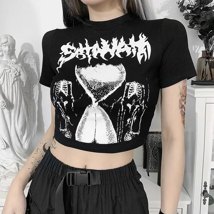 Gothic Harajuku No Time Graphic Tee