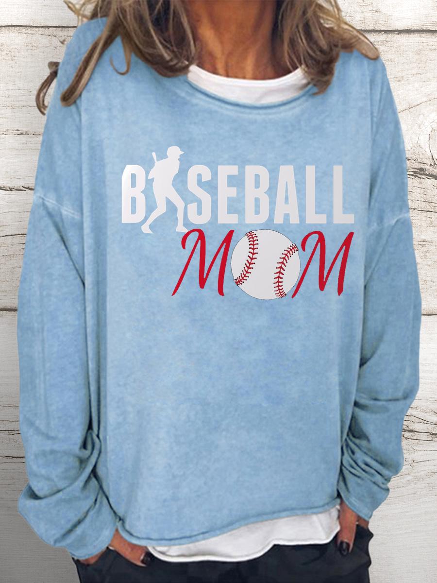 baseball mom Women Loose Sweatshirt-Guru-buzz