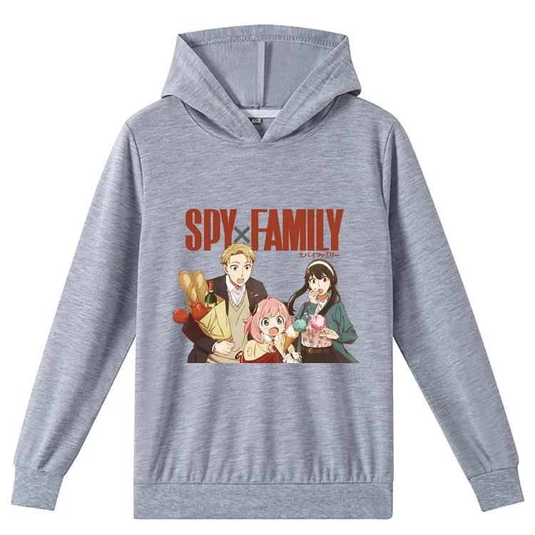 Mayoulove Spy x Family Long Sleeve Hoodie - Trendy Anime Printed Kids Sweatshirt - Perfect for Family Bonding Time - Suitable for Boys and Girls of All Ages-Mayoulove