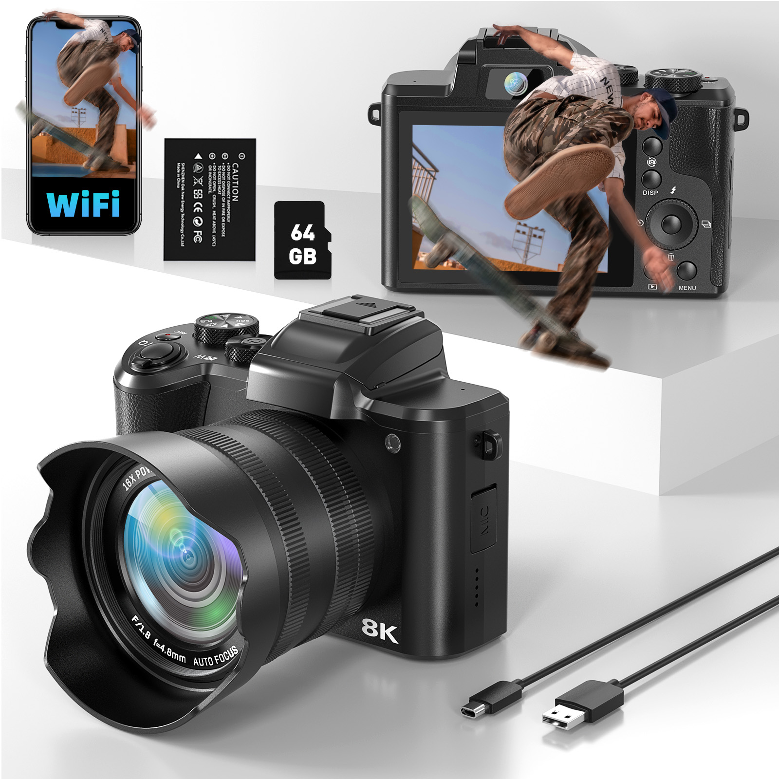 Zostuic 8K Digital Camera-Black