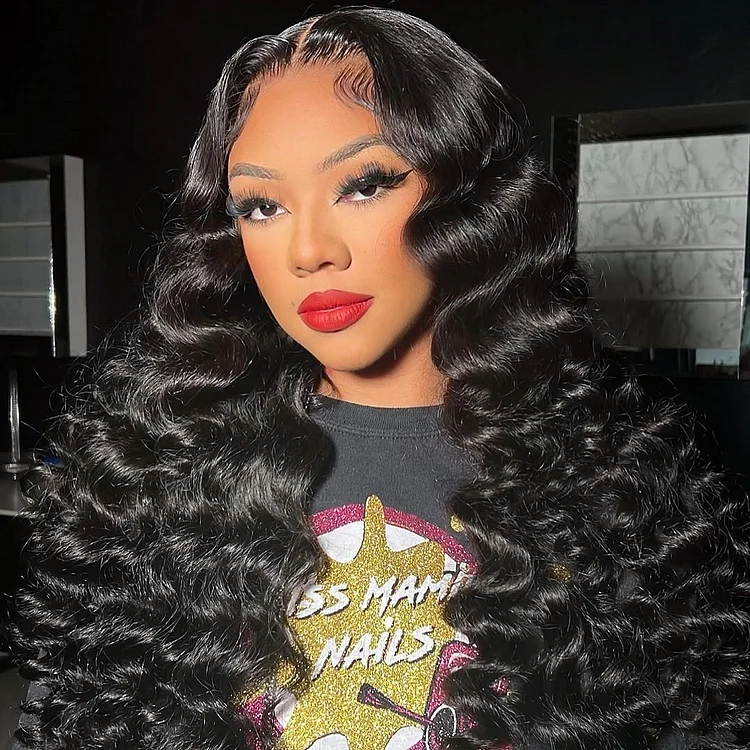 Up To 50" Gorgeous Loose Deep Wave Full Frontal HD Lace Wig