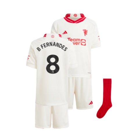 Manchester United Bruno Fernandes 8 Third Shirt Kids Minikit 2023-2024