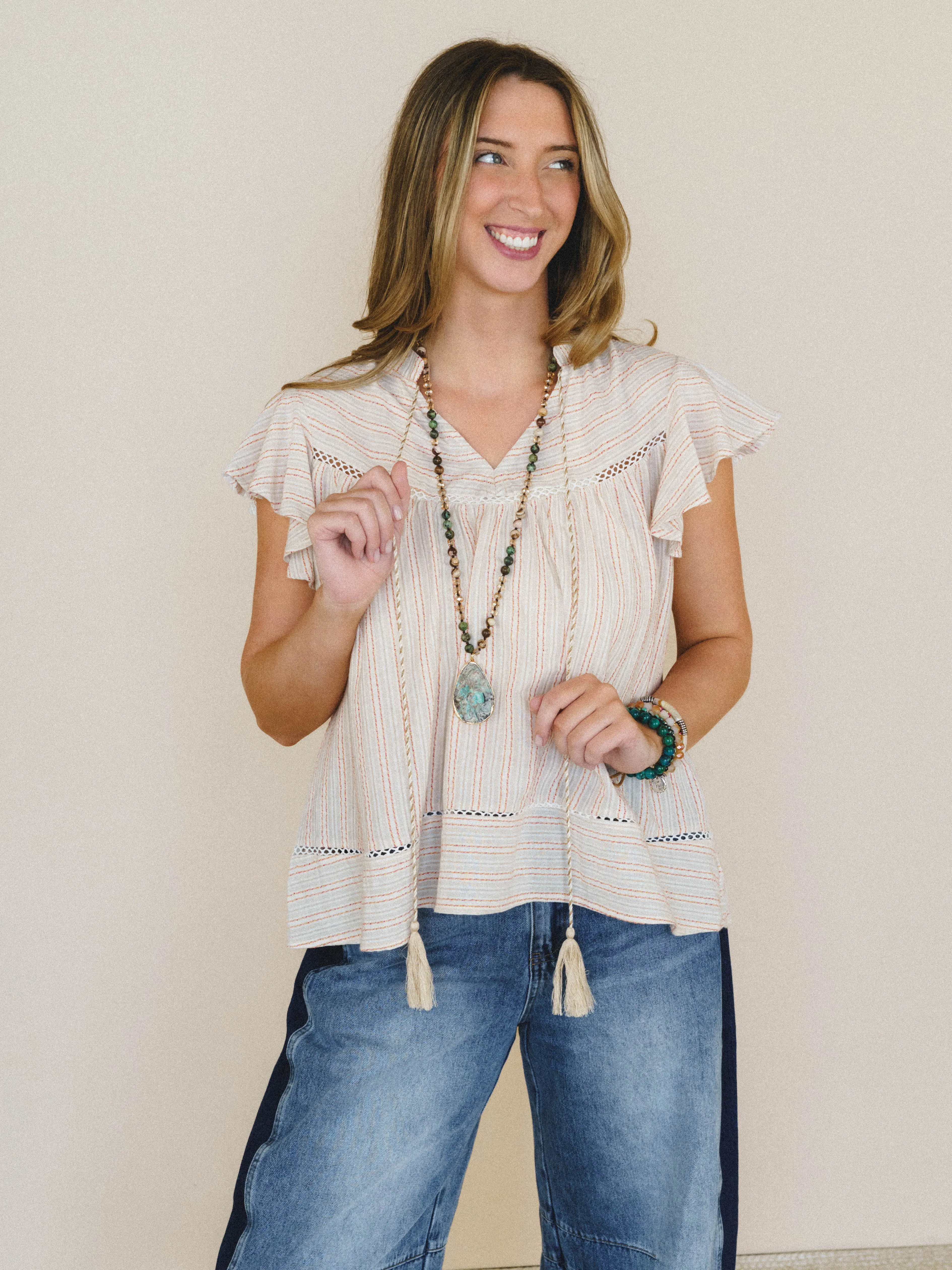 Meadow Sunrise Blouse - Oatmeal