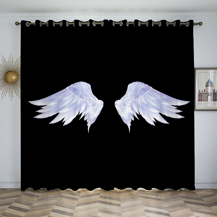 Indoor Semi-shading Curtains For Bedroom With Wings 2 panels-ChouChouHome