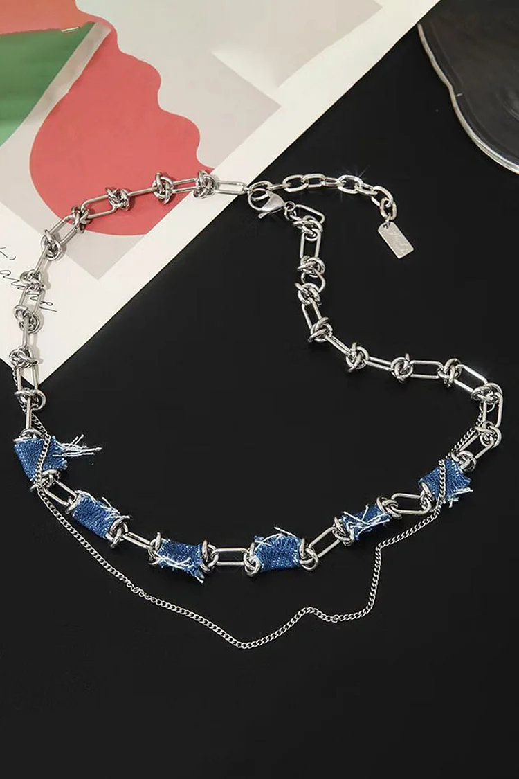 Fashion Denim Decor Chain Earrings Necklaces